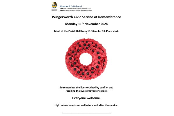 Wingerworth Civic Service of Remembrance 2024