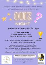 Charity Quiz Night - Sunday 26th January 2025