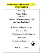 History of Wingerworth Hall and the Hunlokes